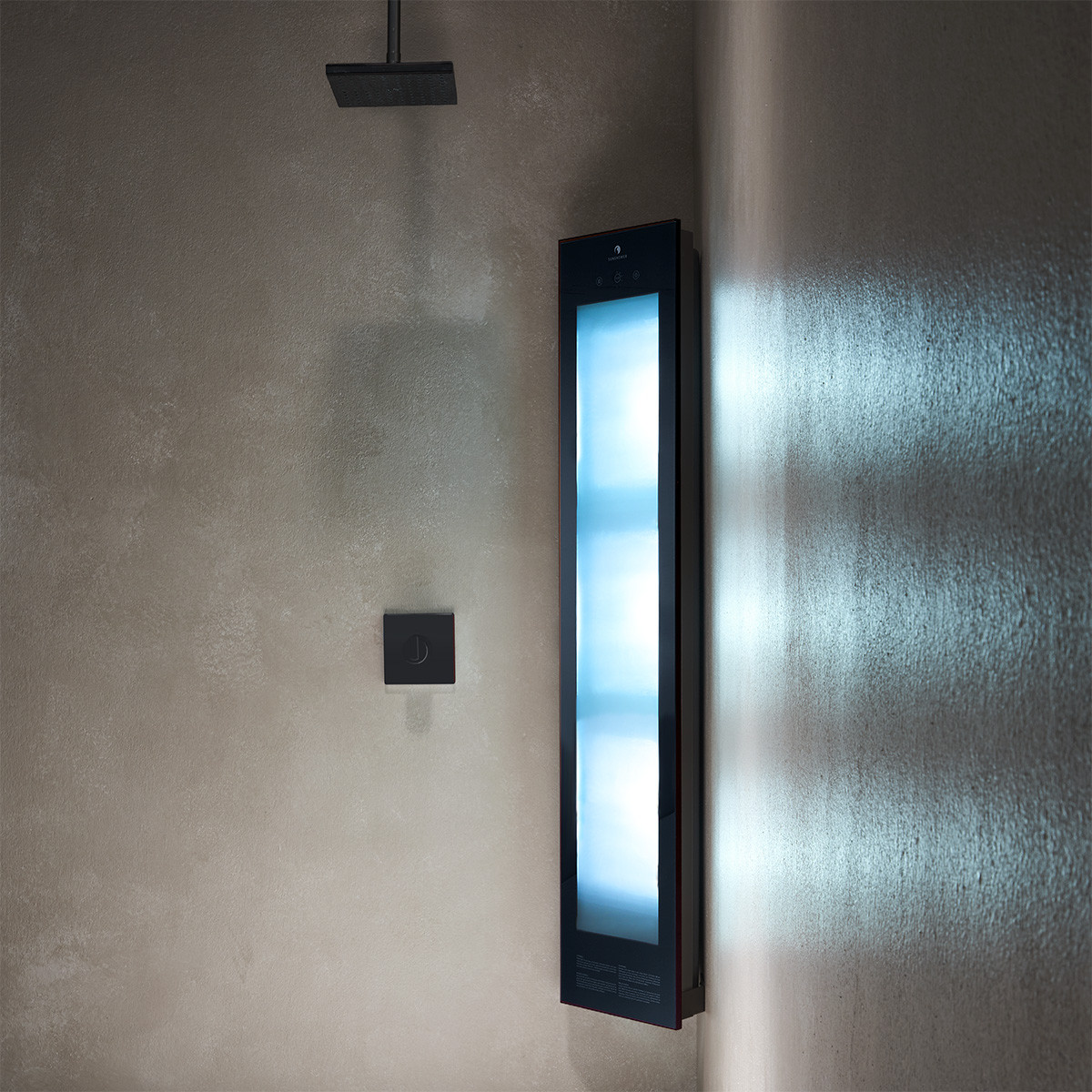 Sunshower Zwart Combi opbouw infrarood en UV lamp 145x30x20cm