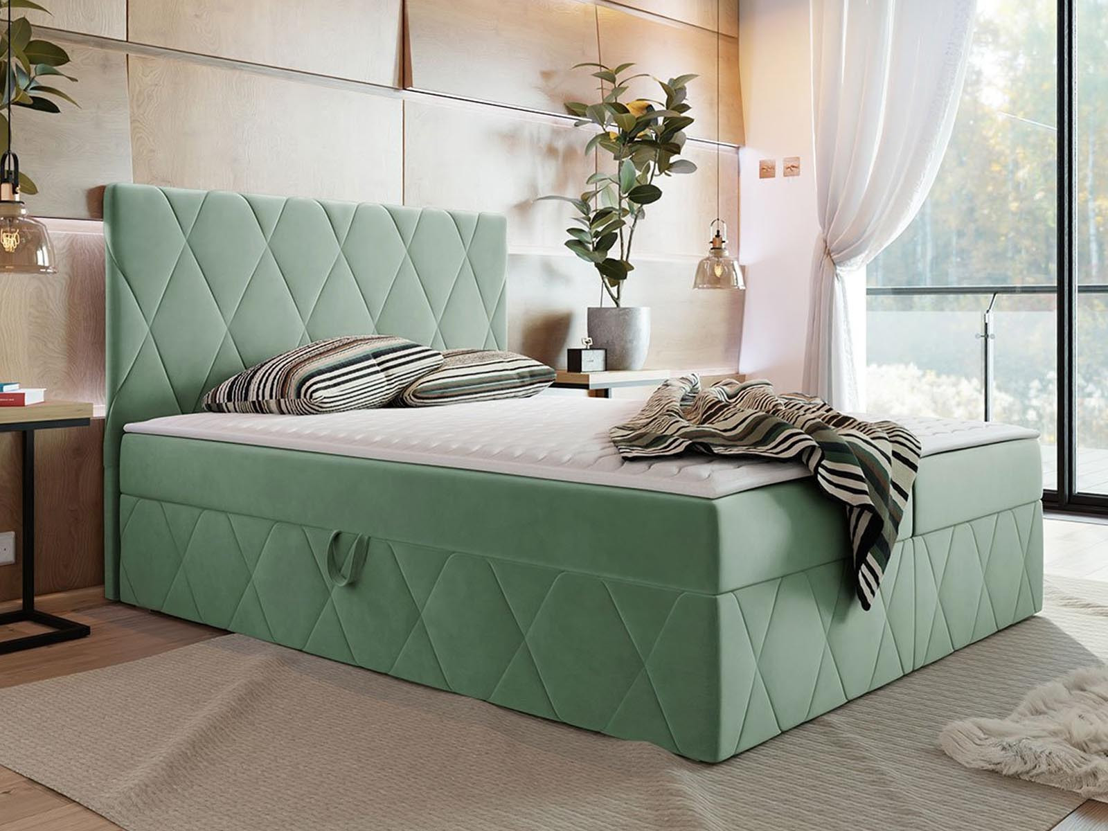 Boxspring SIMONA 160x200 cm mintgroen