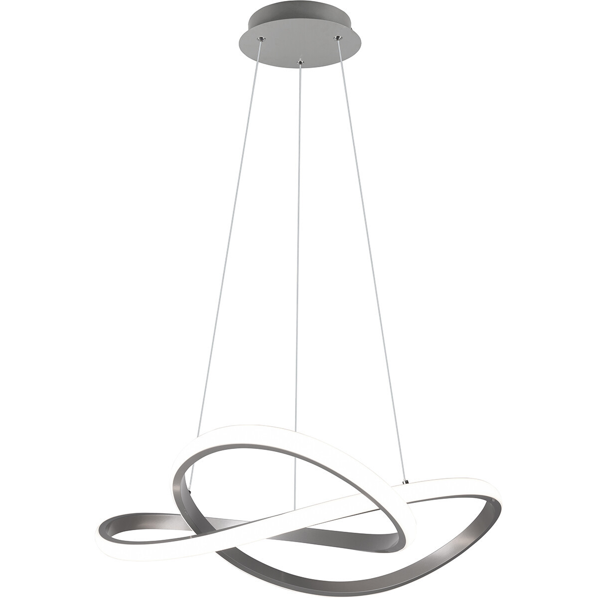 LED Hanglamp - Hangverlichting - Trion Corcy - 27.5W - Natuurlijk Wit 4000K - Dimbaar - Rond - Mat Nikkel - Aluminium