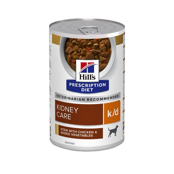 Hill&apos;s Prescription Diet K/D Kidney Care stoofpotje voor hond met kip & groenten blik 1 tray (24 x 156 g)