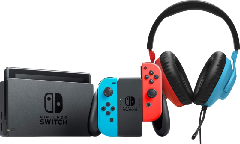 Nintendo Switch Rood/Blauw + JBL Quantum 100N