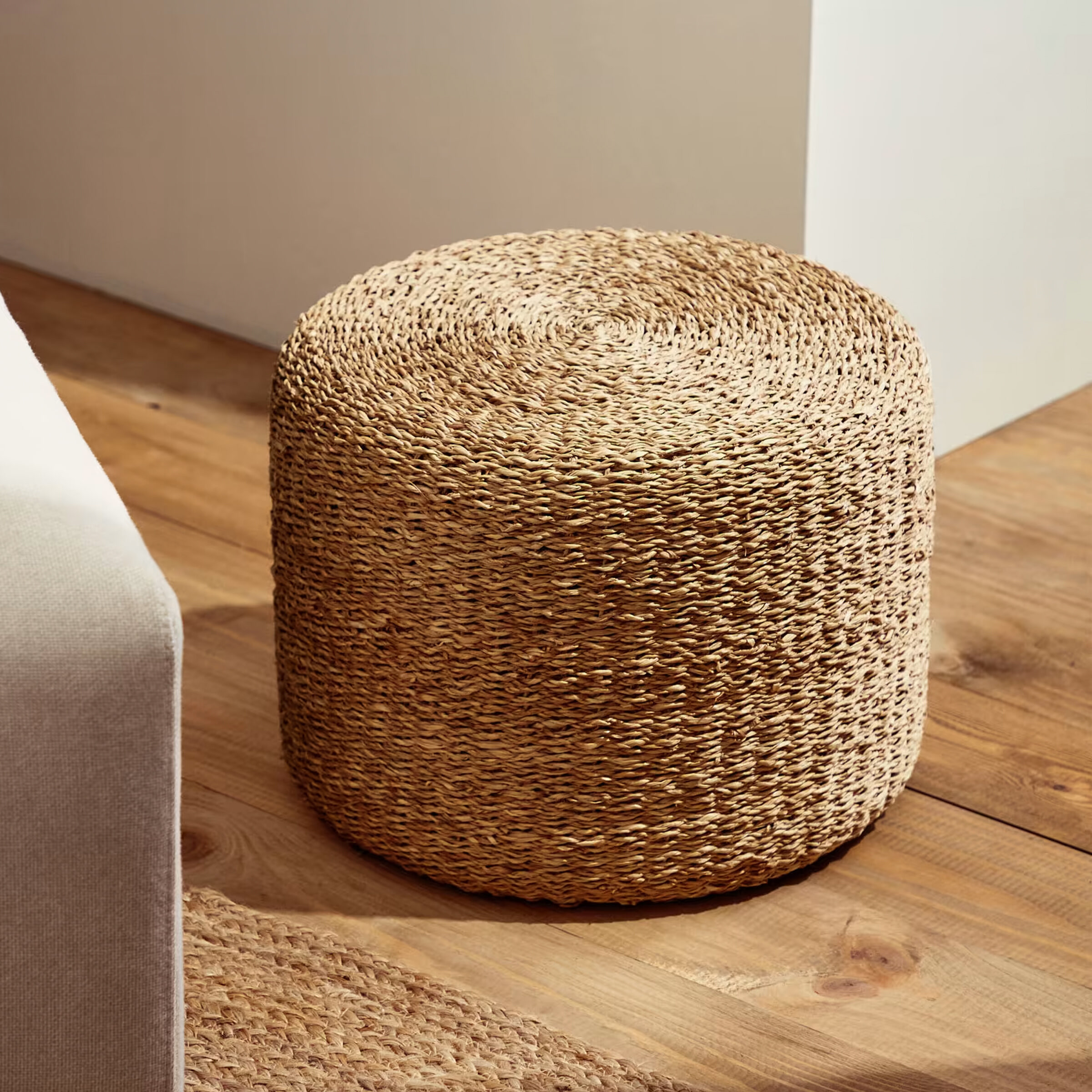 Kave Home Poef Someina Ø40cm - Naturel - Rond