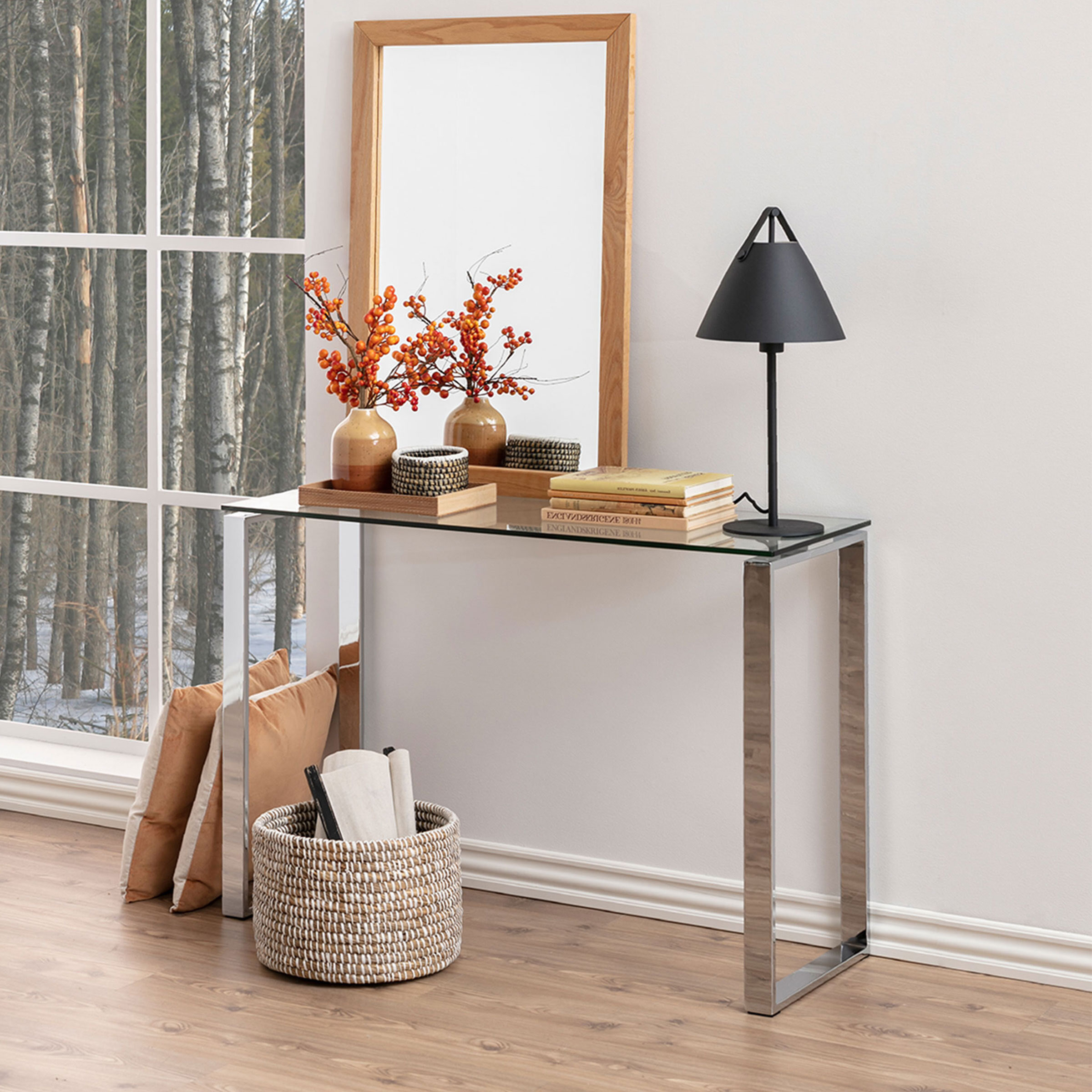 Bendt Glazen Sidetable Lone - chroom