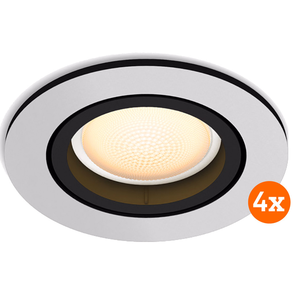 Philips Hue Milliskin inbouwspot White Ambiance rond Aluminium 10-pack