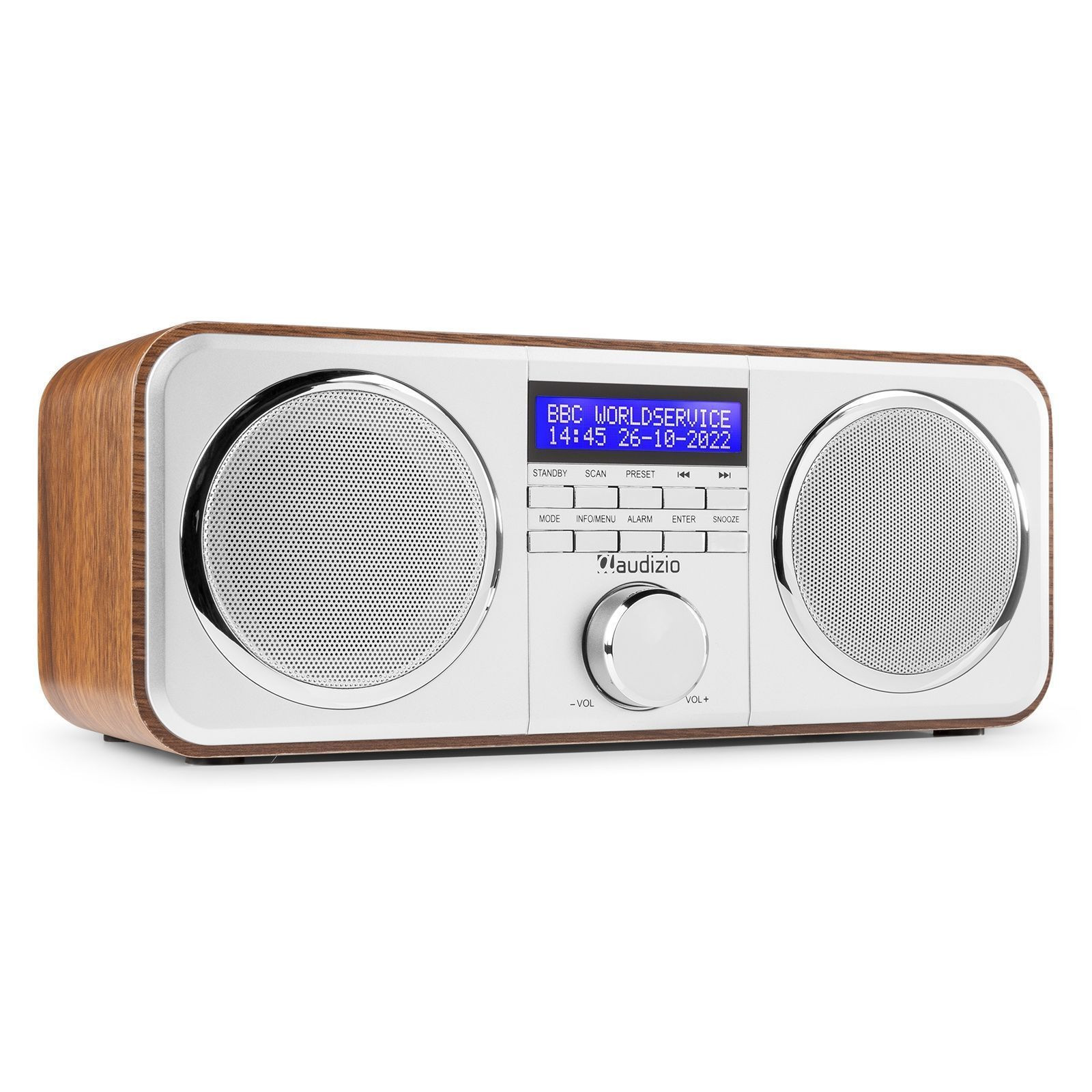 Retourdeal - Audizio Novara stereo FM en DAB radio - 40W - Zilver