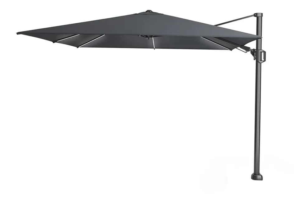 Platinum | Zweefparasol Challenger T² Glow 300 x 300 cm | Antraciet