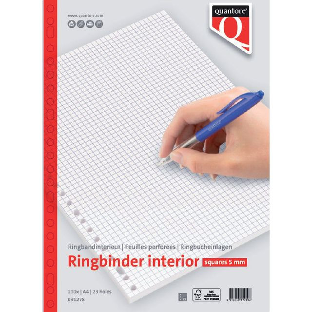 Interieur Quantore A4 23-gaats ruit 5mm 100vel | Omdoos a 5 stuk