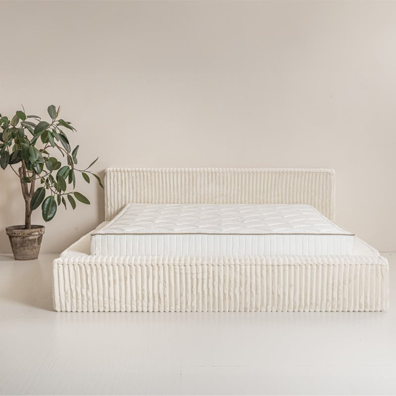 2-Persoons Bedframe Melody met opbergruimte - Beige 160x200 cm - Pocketvering - Inclusief Topper - Dekbed-Discounter.nl