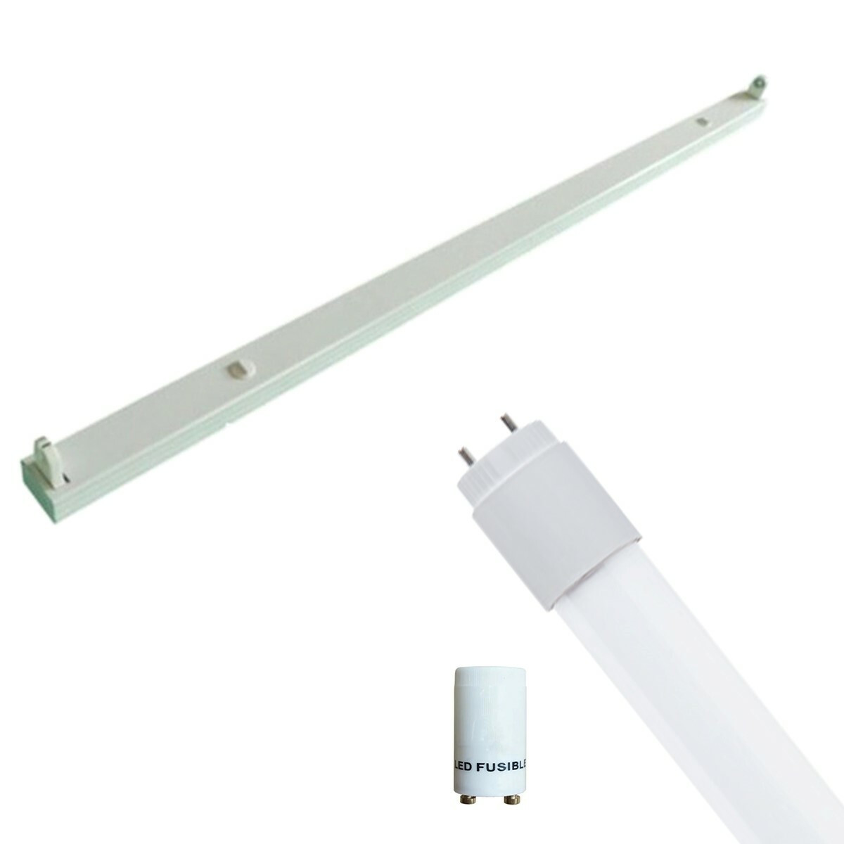 LED TL Armatuur met T8 Buis Incl. Starter - Aigi Dybolo - 150cm Enkel - 22W - Helder/Koud Wit 6400K - Beschermingsgraad IP20