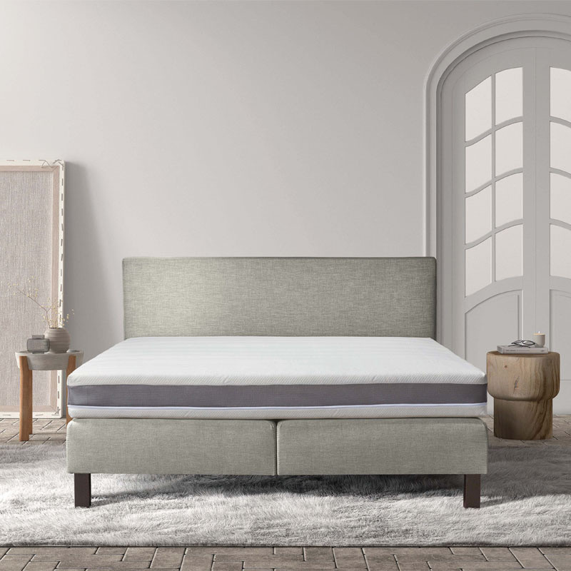 2-Persoons Boxspring Cloud Comfort - Taupe & Grijs & Creme & Antraciet & Beige 180x200 cm - Pocketvering - Inclusief Topper - Dekbed-Discounter.nl