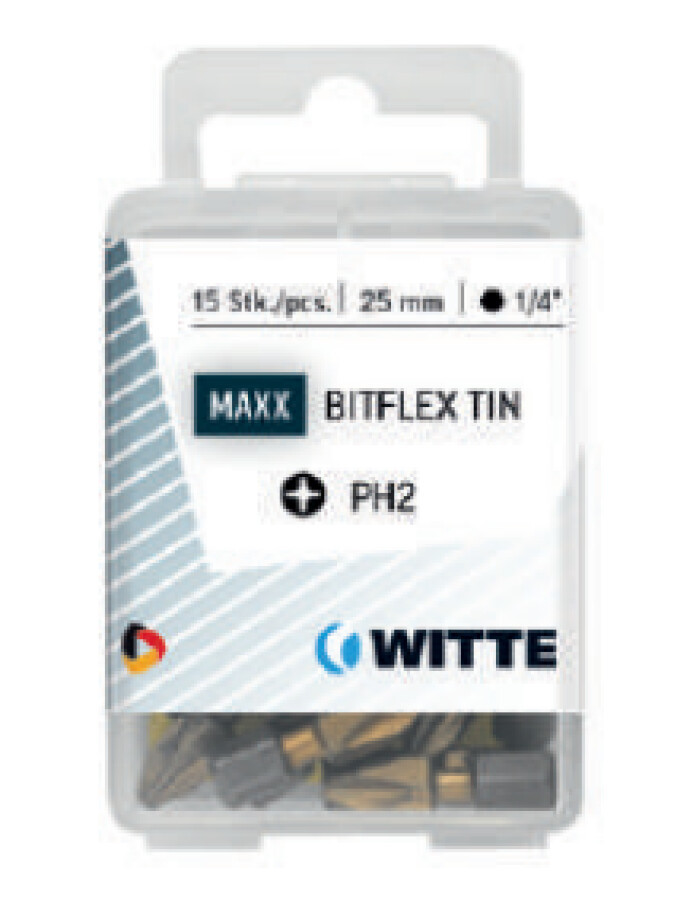 Witte phillips bits MAXX Bitflex tin [5x] - 1/4&apos;&apos; - PH 1 - 25 mm