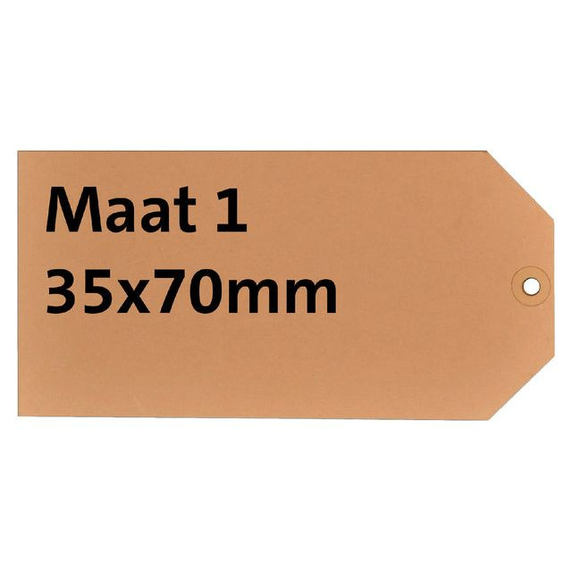 Label karton nr1 200gr 35x70mm chamois 1000stuks