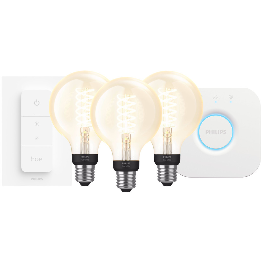 Philips Hue Filament White Globe 3-Pack Startpakket