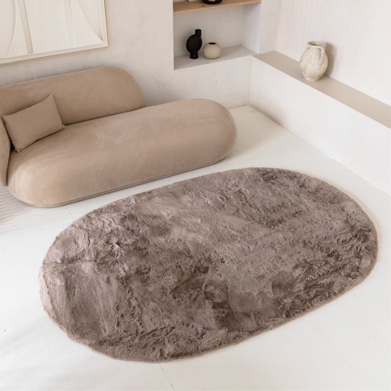 Vloerkleed Comfy Ovaal 80 x 120 cm Taupe - Grandstone - 80x120 cm - Dekbed-Discounter.nl