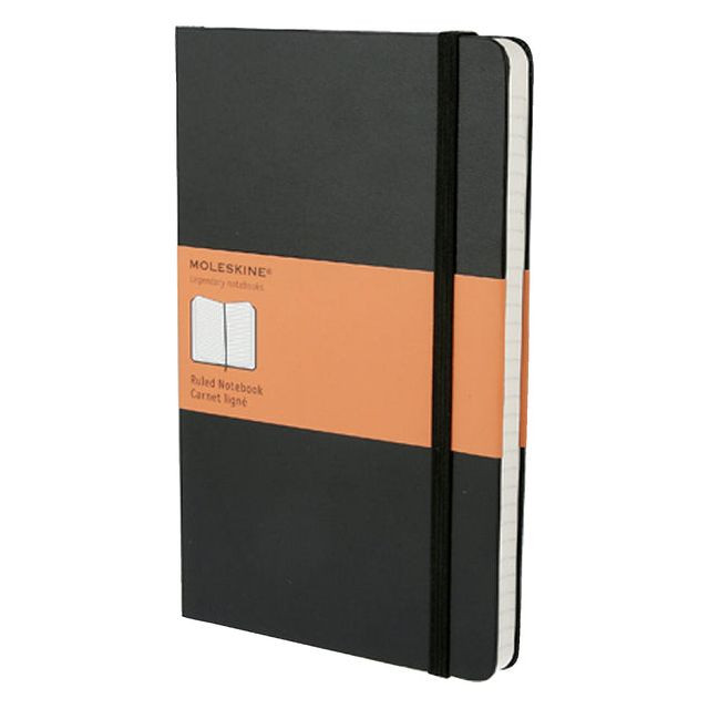 Moleskine notitieboek, ft 13 x 21 cm, gelijnd, harde cover, 240 bladzijden, zwart