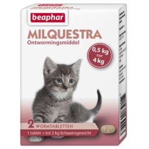 Beaphar Milquestra Ontwormingsmiddel kleine kat en kitten 4 tabletten