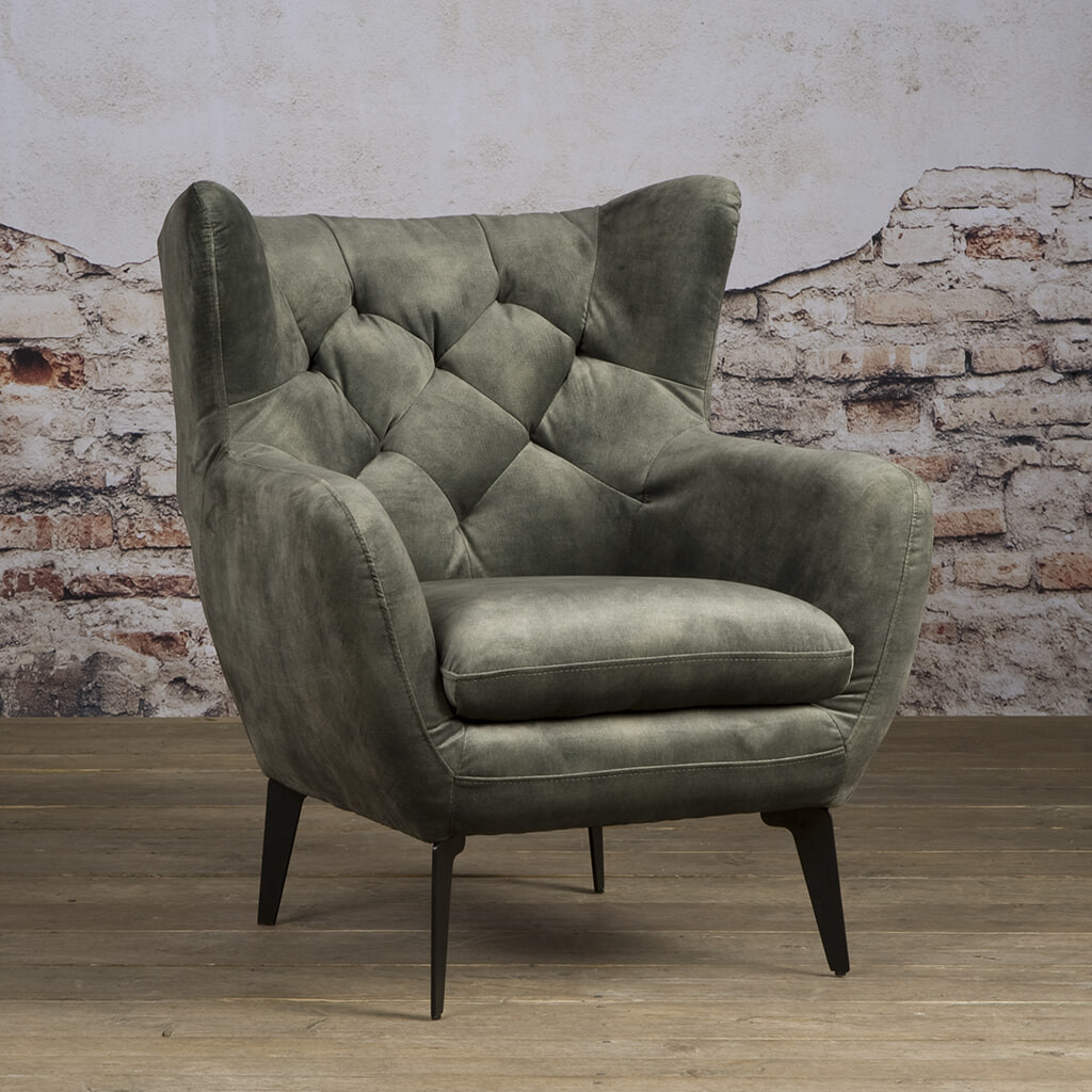 Tower Living Fauteuil Bomba Velvet - donker groen