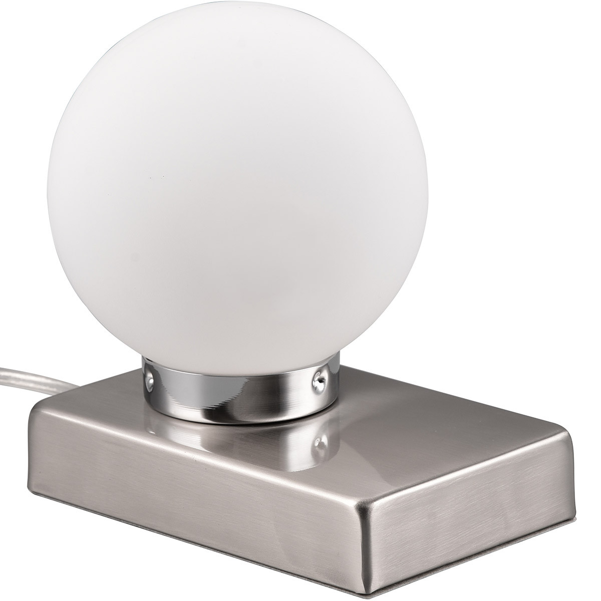 LED Tafellamp - Tafelverlichting - Trion Ivar - E14 Fitting - Rond - Mat Nikkel - Metaal