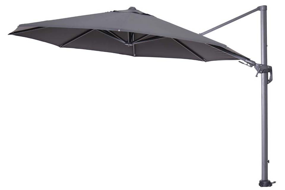 Hawaii Zweefparasol 350 cm. Rond - Donker grijs