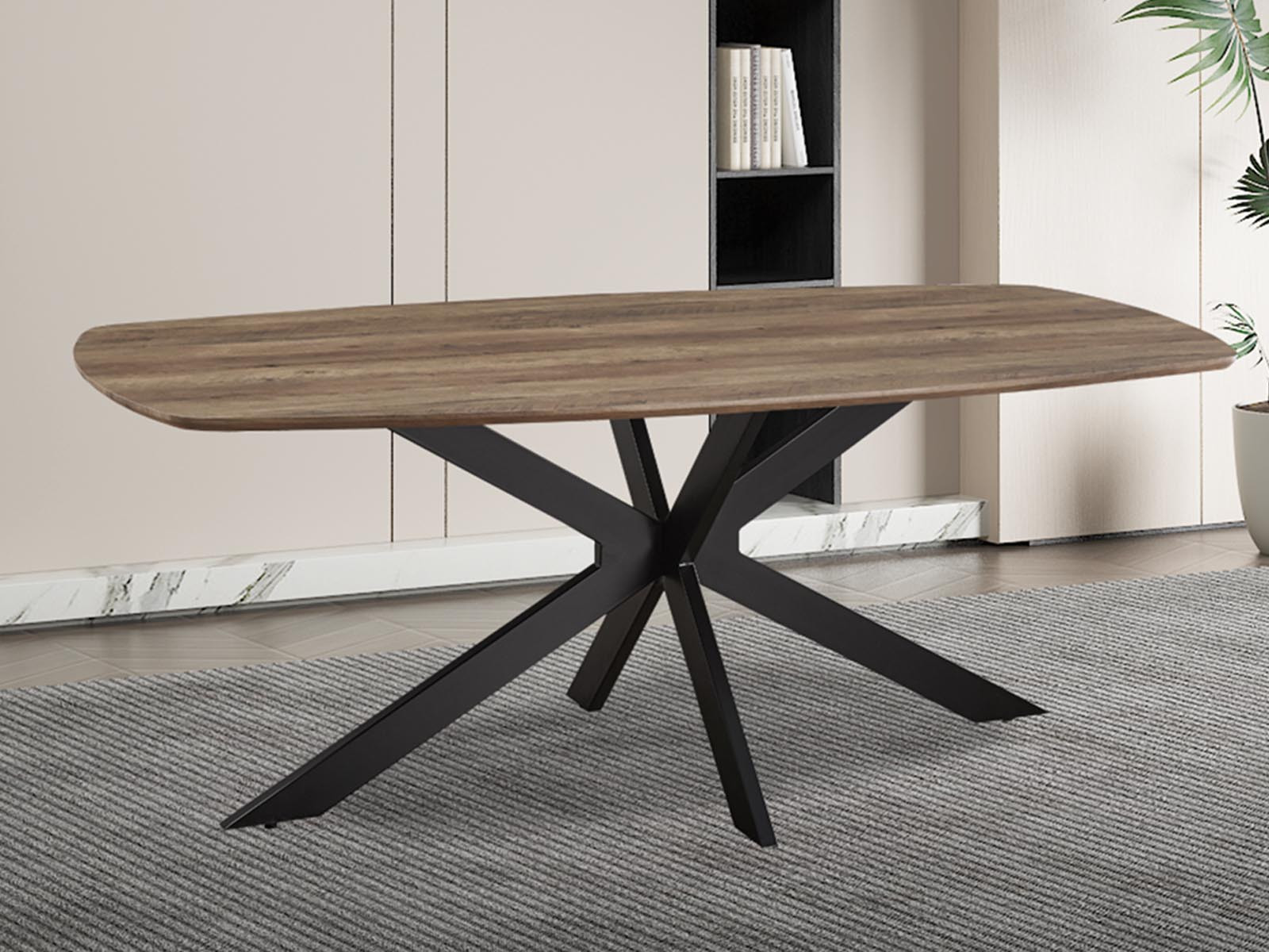 Ovale eettafel AZIMANE 100x200 cm mangolia