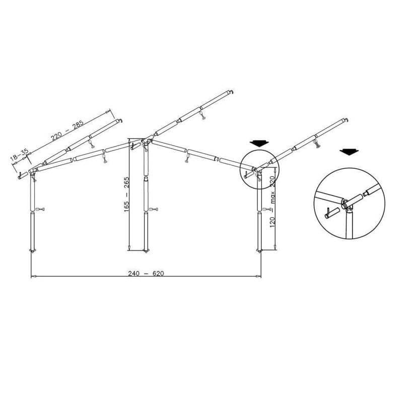 Campking Voortentframe TEXEL L