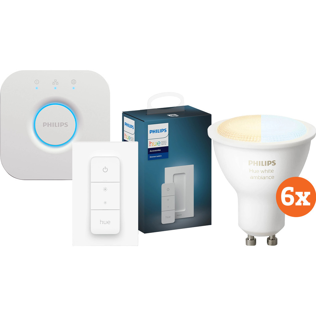 Philips Hue White Ambiance GU10 Starter 6-Pack