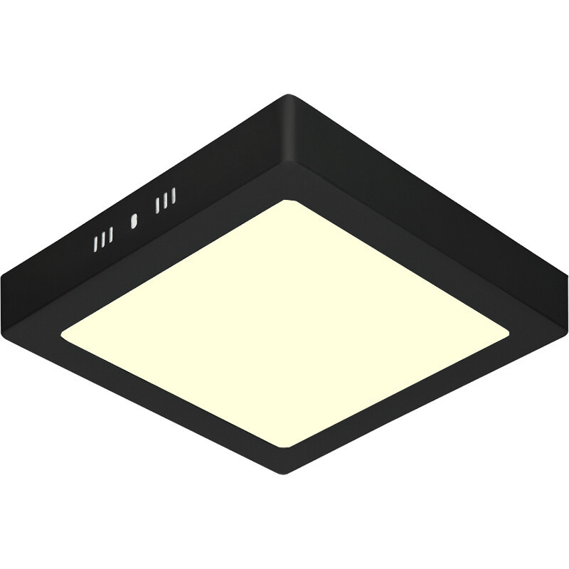 LED Paneel - 30x30 - 28W - Warm Wit 3000K - Mat Zwart - Opbouw - Vierkant - Aluminium