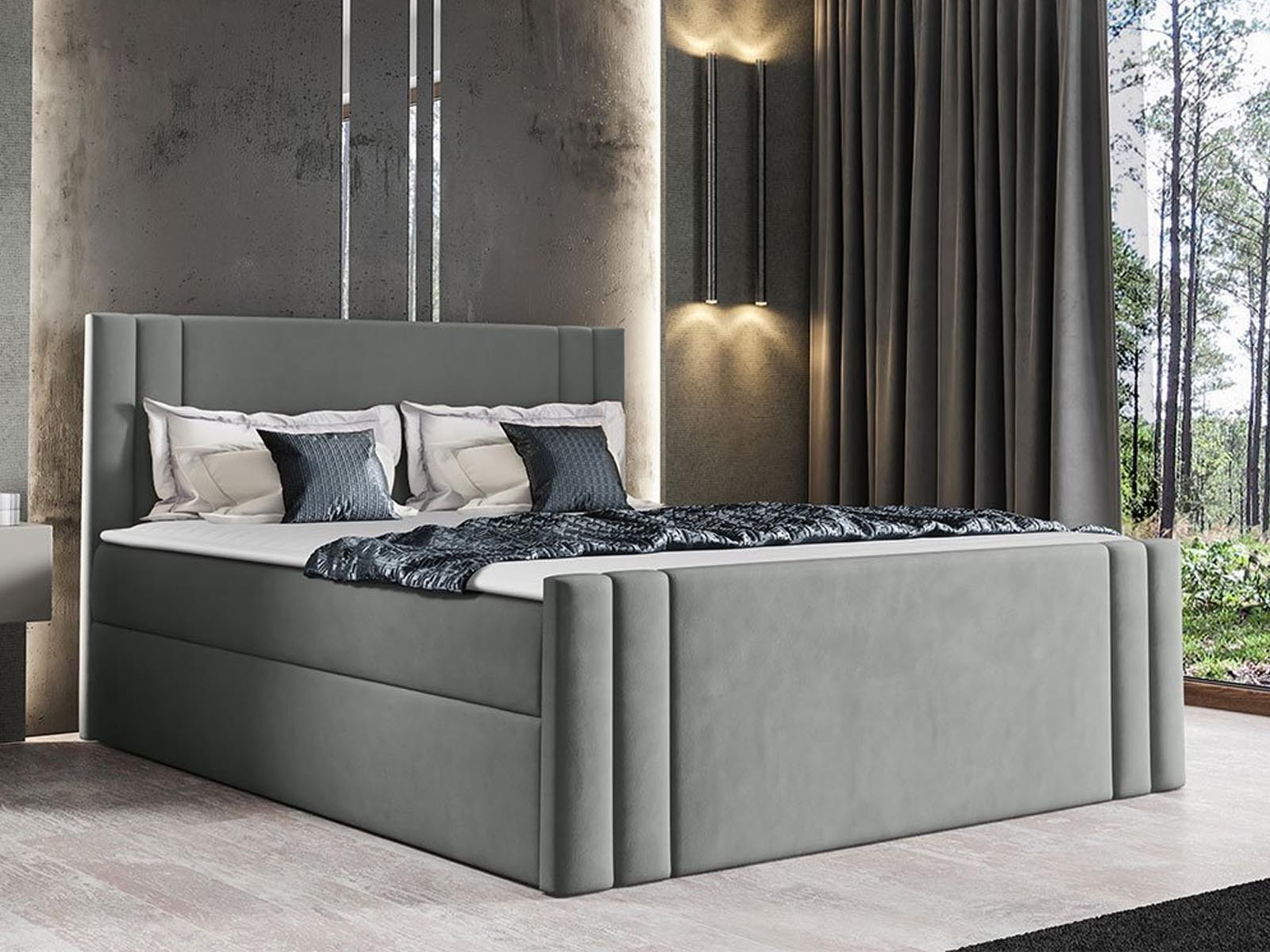 Boxspring CARMELO 140x200 cm grijs