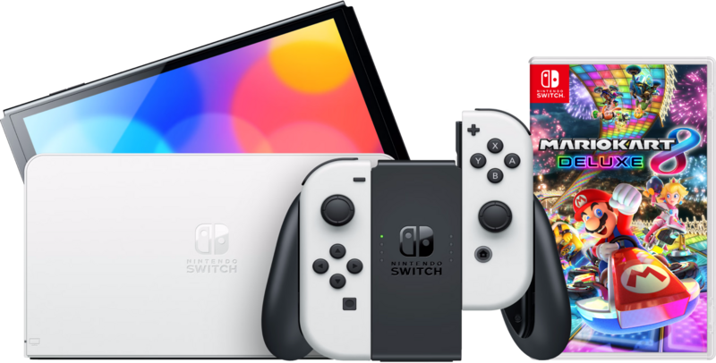 Nintendo Switch OLED Wit + Mario Kart 8 Deluxe