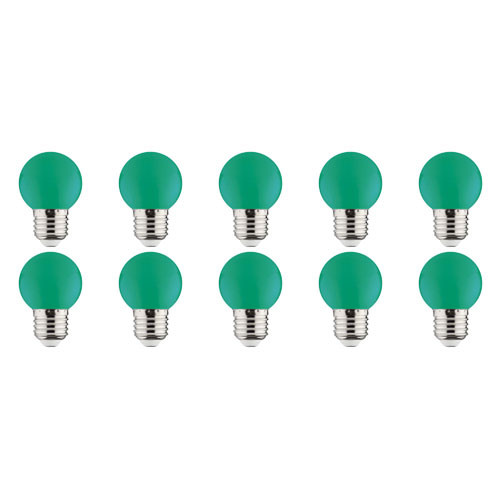 LED Lamp 10 Pack - Romba - Groen Gekleurd - E27 Fitting - 1W