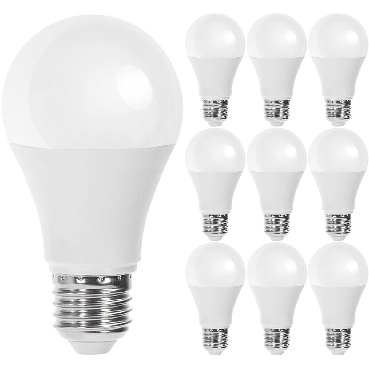 LED Lamp 10 Pack - E27 Fitting - 12W - Helder/Koud Wit 6500K