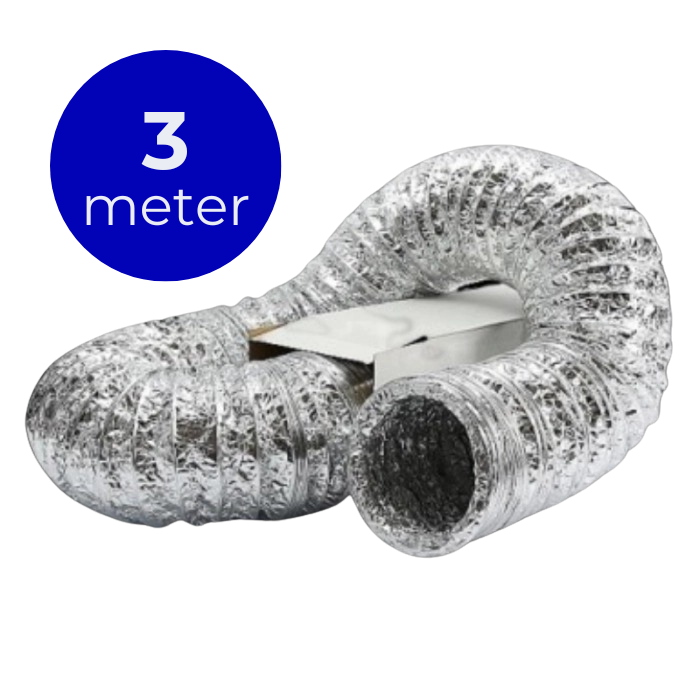 Flexibele Ventilatieslang Ongeïsoleerd - Aluminium - Ø 180mm - Lengte 3 Meter