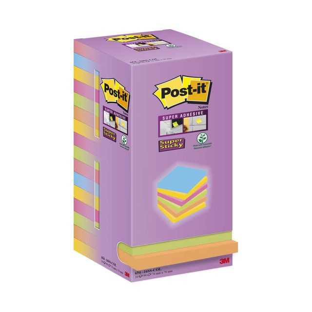 Memoblok 3M Post-it 654 76x76mm color notes