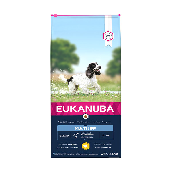 Eukanuba Mature Medium Breed kip hondenvoer 2 x 15 kg