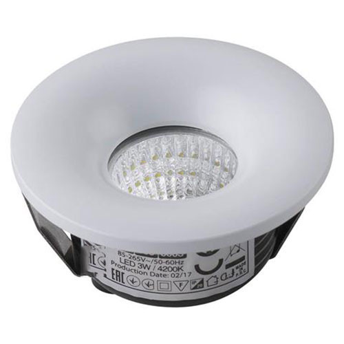 LED Veranda Spot Verlichting - Inbouw Rond 3W - Natuurlijk Wit 4200K - Mat Wit Aluminium - Ø48.5mm