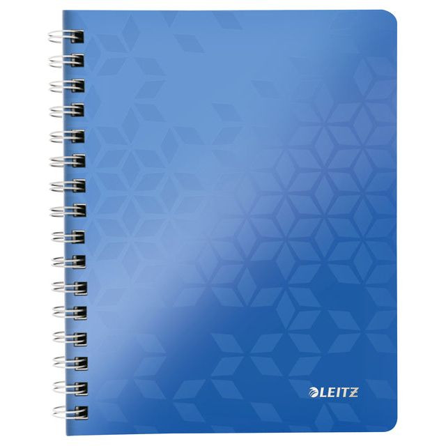 Notitieboek Leitz WOW A5 spiraal PP lijn blauw