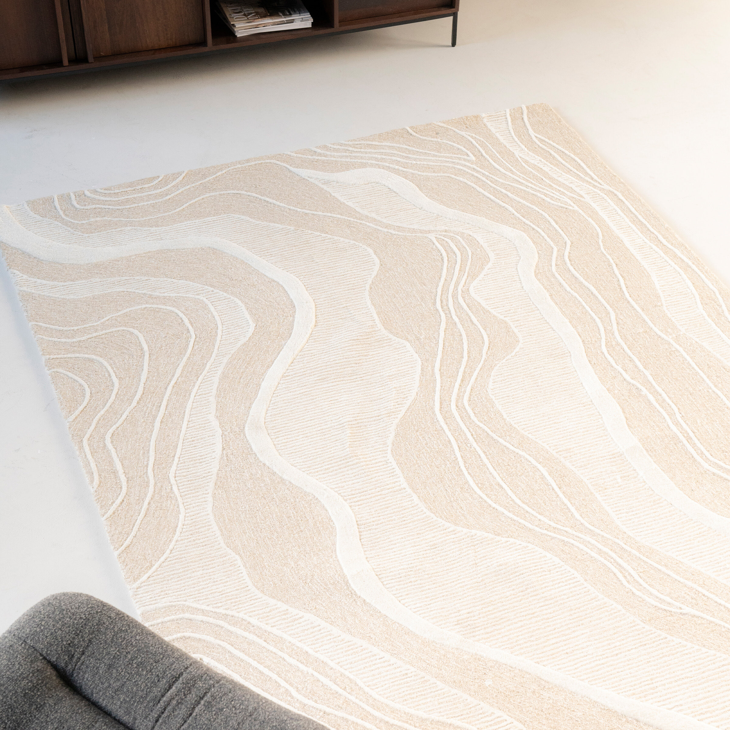 By-Boo Vloerkleed Soil Wol, 190 x 290cm - Beige