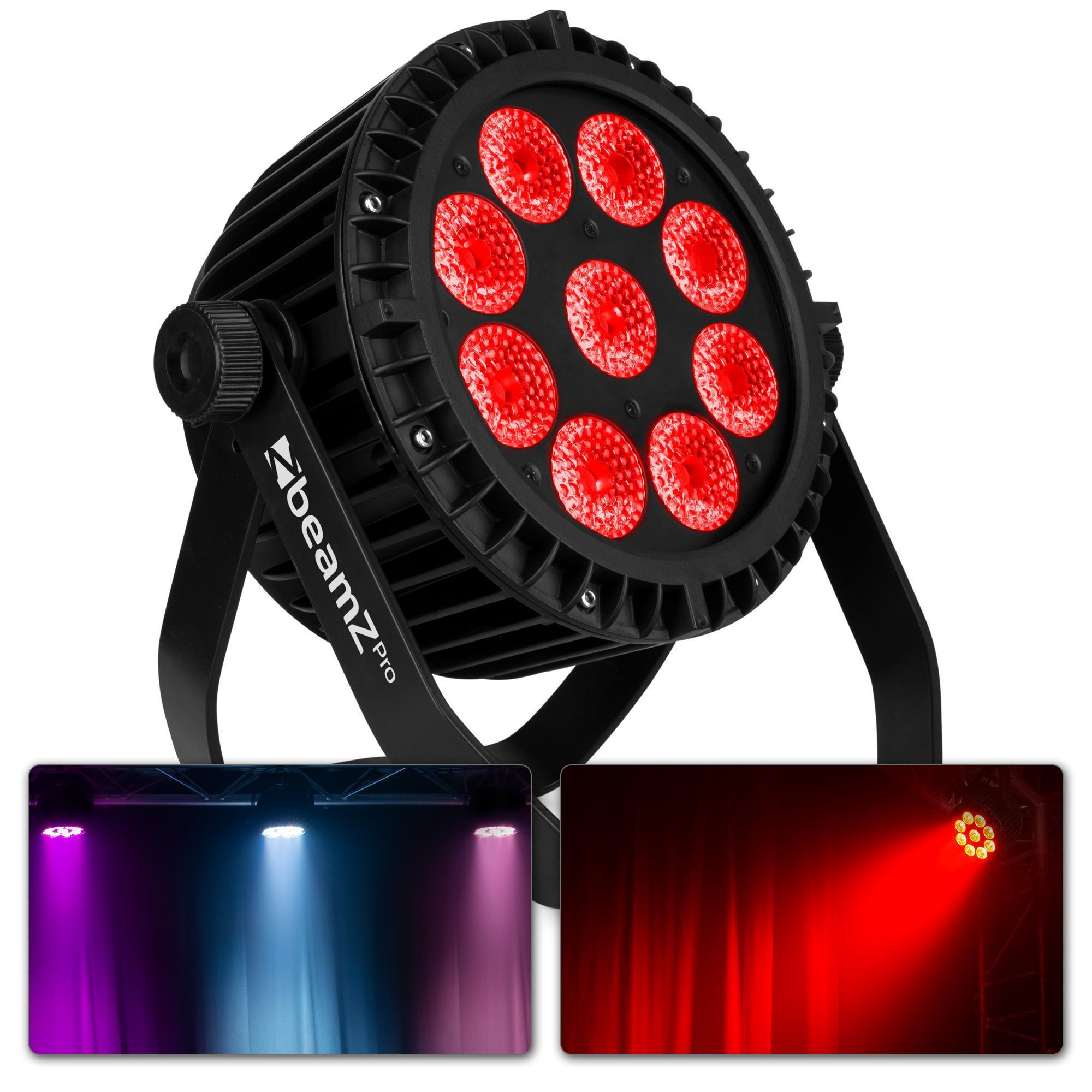 BeamZ WBP912IP aluminium accu LED par - 9x 12W