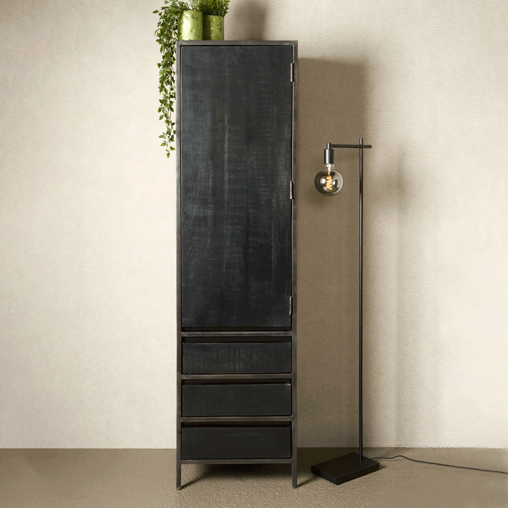 Tower Living Opbergkast Paterno 190 x 50cm - Zwart