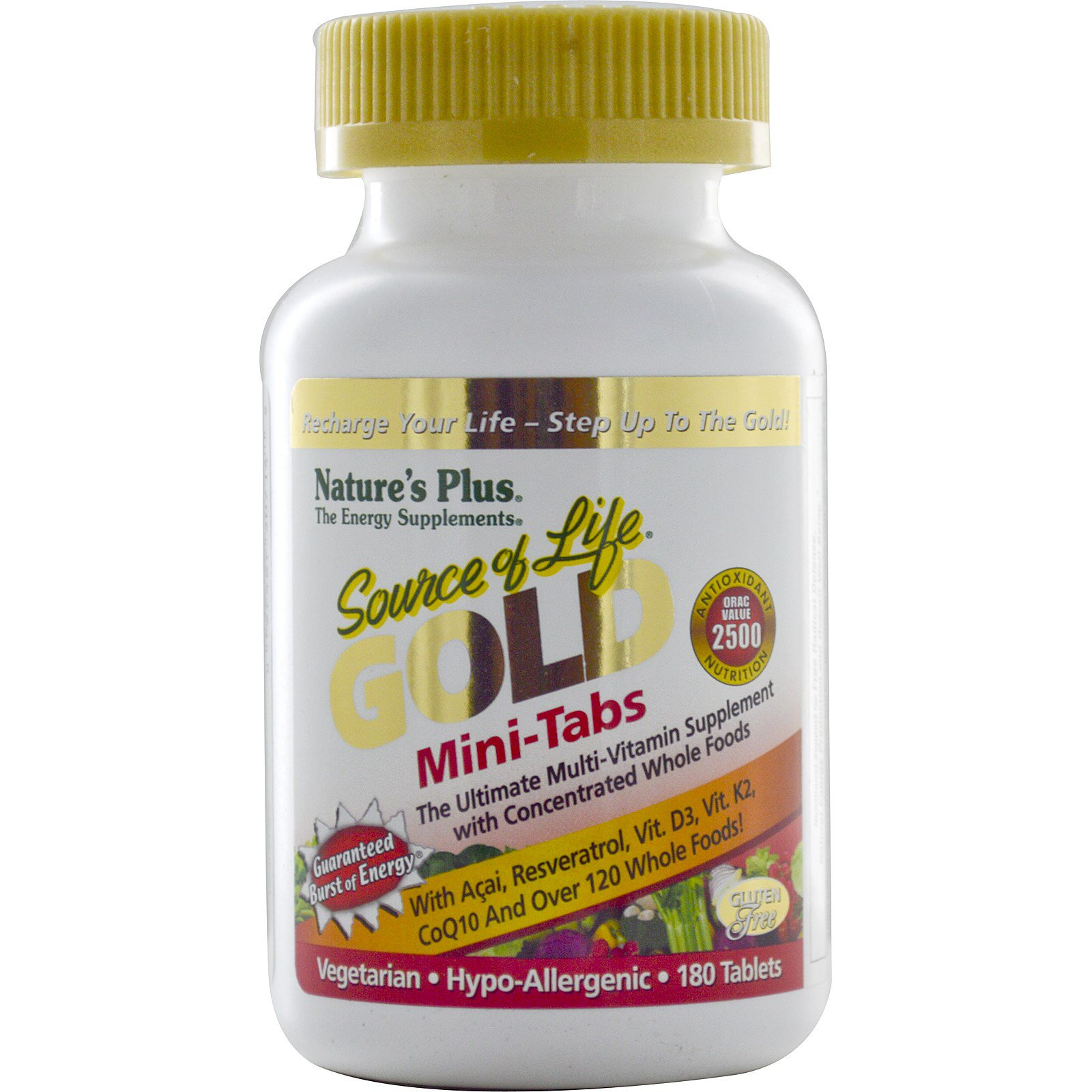 Gold, Mini-Tabs, The Ultimate Multi-Vitamin Supplement (180 Tablets) - Nature&apos;s Plus