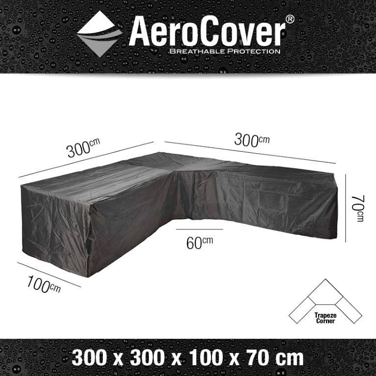 Loungesethoes hoek L-vorm trapeze 300x300x100x70 - AeroCover