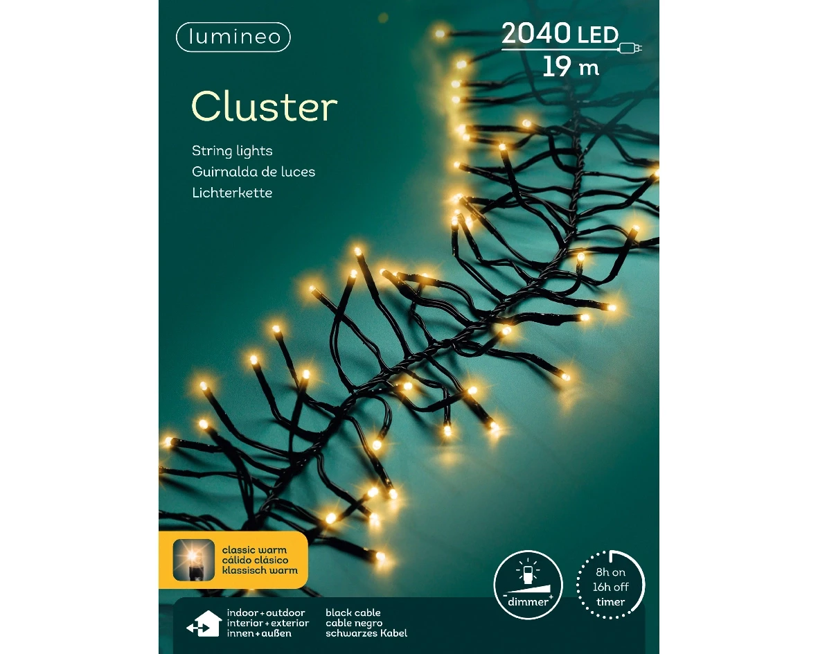 Lumineo clusterverlichting 19m 2040led klassiek warm