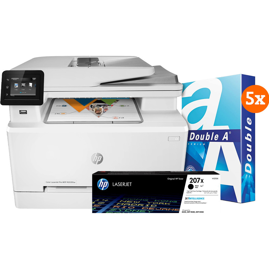 HP Color LaserJet Pro M283fdw MFP + 1 Extra Zwarte Toner + 2