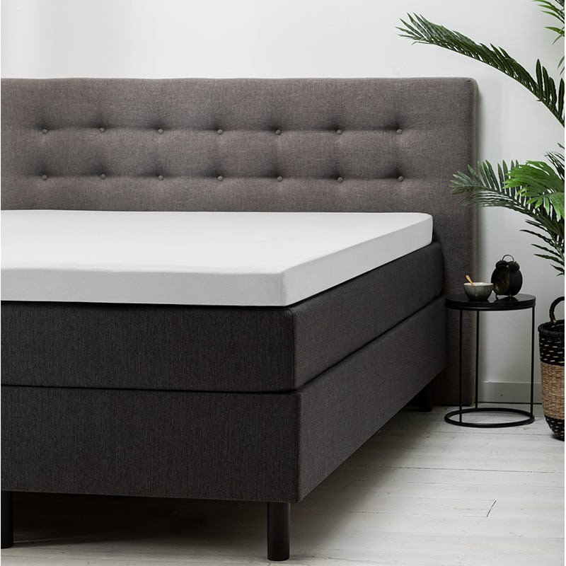 Hoeslaken Katoen- Topper - Wit - 180x210 cm - Wit - Fresh and Co - Dekbed-Discounter.nl