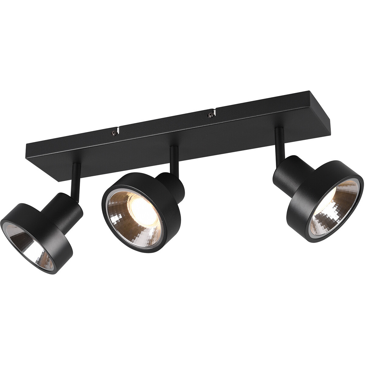 LED Plafondspot - Trion Leonida - GU10 Fitting - 3-lichts - Rechthoek - Mat Zwart - Aluminium