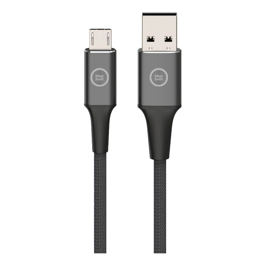 BlueBuilt Usb A naar Micro Usb Kabel 3m Nylon Zwart