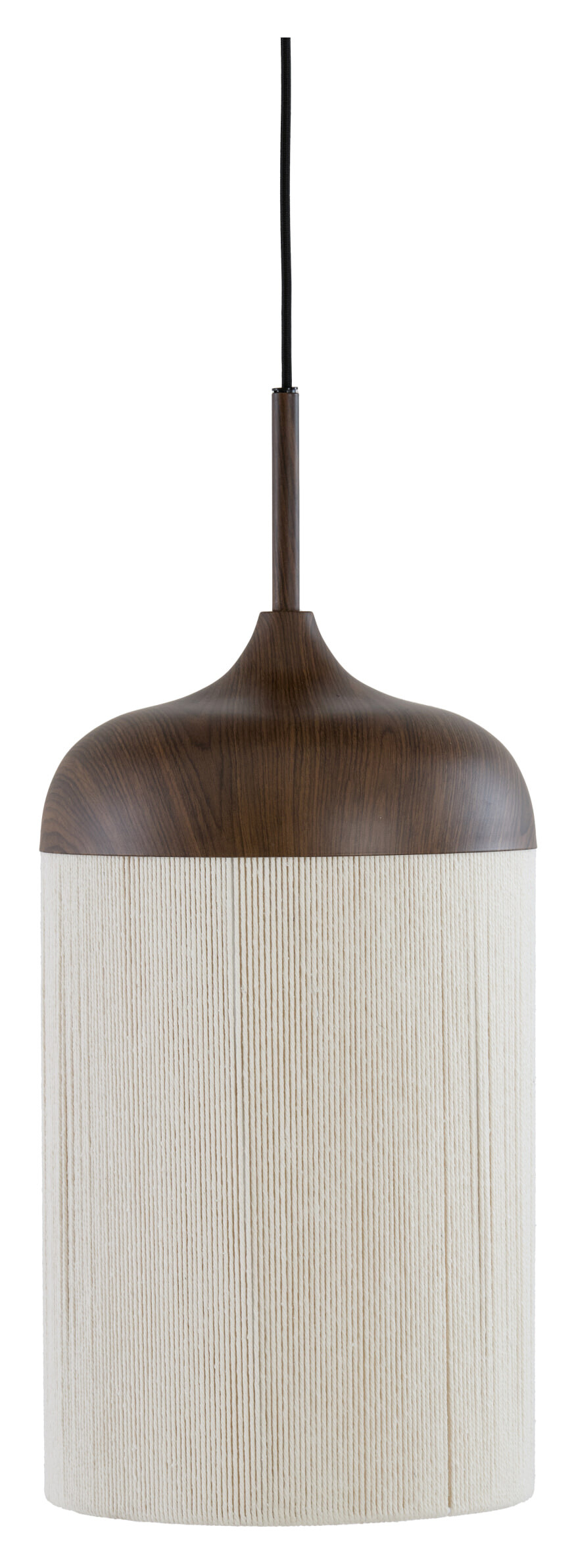 Light & Living Hanglamp 'Dania' Houtlook en touw, 28cm, kleur Donkerbruin