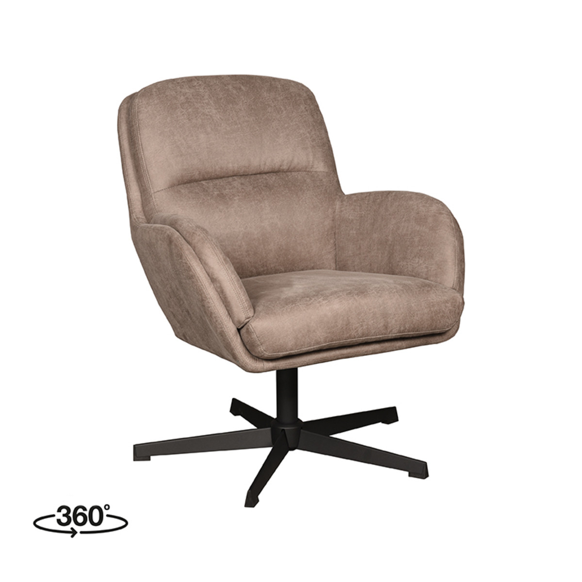 LABEL51 Fauteuil Moss - Taupe - Micro Suede