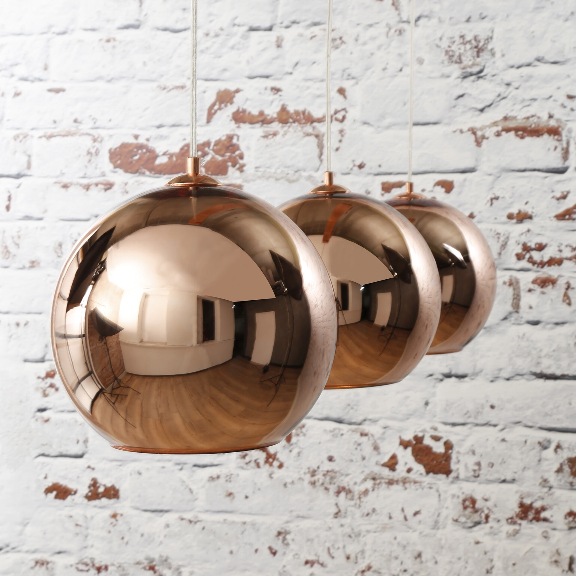 LifestyleFurn Hanglamp Rany 3-lamps - Koper