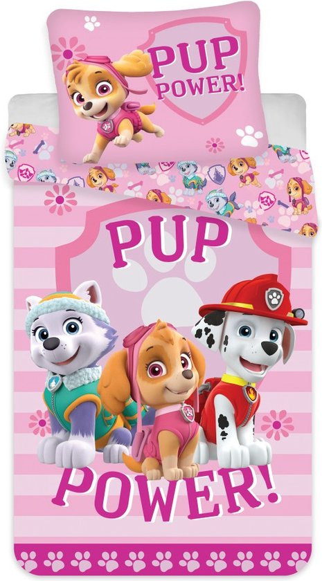 Paw Patrol dekbedovertrek Pup Power 140 x 200 cm - 70 x 90 cm (polyester)